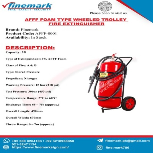 AFFF foam fire extinguisher with trolley 