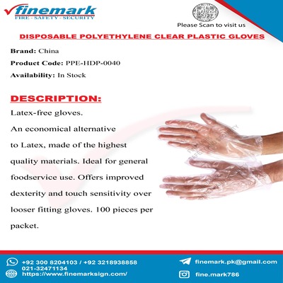 Disposable Polyethylene Clear Plastic Gloves