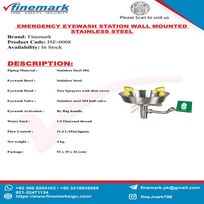 Emergency Eyewash Station Wall Mounted Stainless Steel