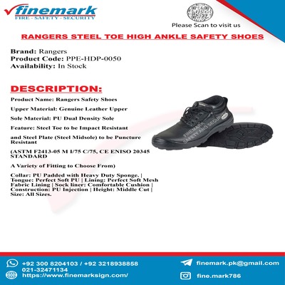 Rangers Steel Toe High Ankle Safety Shoes