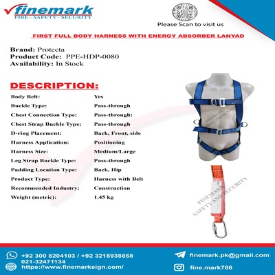 First Full Body Harness with Energy Absorber Lanyad