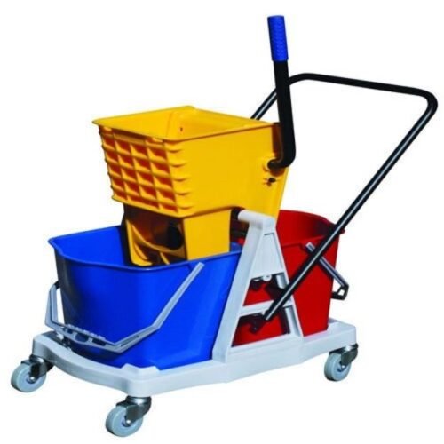 Image of AF08073 60Liter Double Sided Wringer Mop Bucket Trolley for sale in Pakistan.