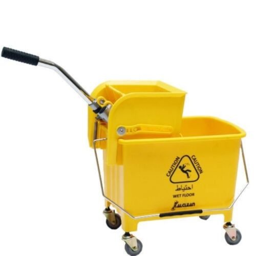 Image of XDW-00-6 Yellow Mop Trolley Cleaning Bucket With Wringer 20L for sale in Pakistan.