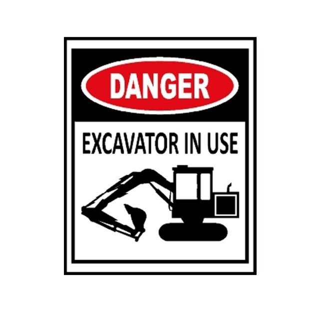 Image of CS-921 Danger excavator in use sign for sale in Pakistan.