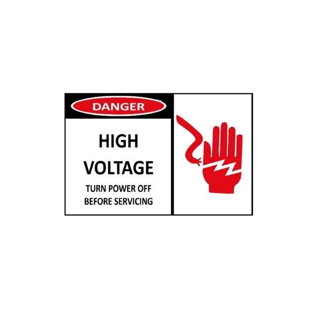 Image of MW-514 Danger High Voltage Turn Power Off Before Servicing Sign for sale in Pakistan.