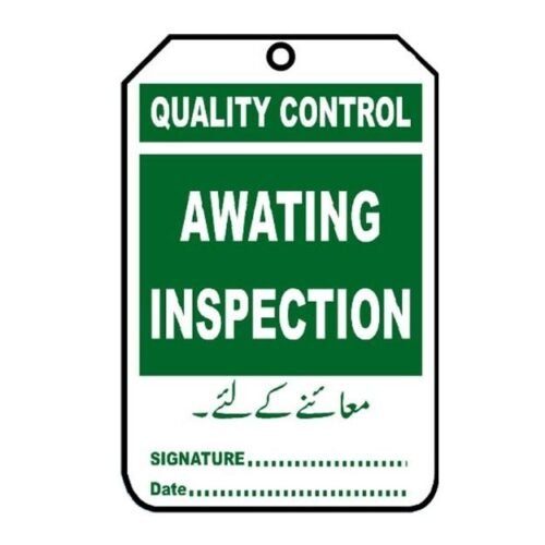 Image of NT-1114 Quality Control Awaiting Inspection Tag for sale in Pakistan.