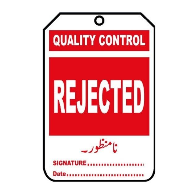 Image of NT-1106 Quality Control Rejected Tag for sale in Pakistan.