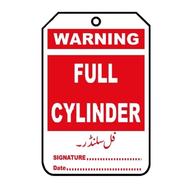 Image of NT-1119 Warning Full Cylinder Tag for sale in Pakistan.