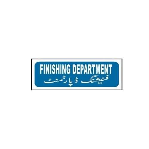 Image of MTS-71 Finishing Department Sign for sale in Pakistan.