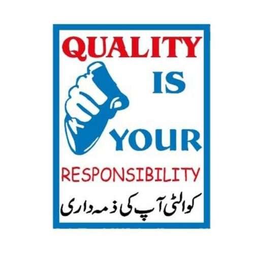Image of MQCP-205 Quality Is Your Responsibility Sign for sale in Pakistan.