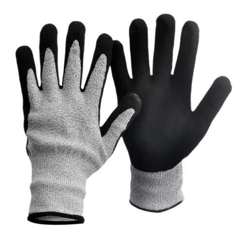 Image of Safeyear HDPNFM Heavy Duty Cut Resistant Level 5 Nitrile Coated Safety Work Gloves for sale in Pakistan.