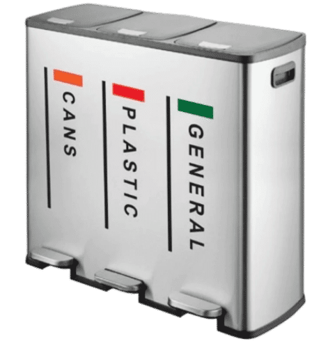 Image of JFMR-90L-3-in-1 Stainless Steel Dustbin for sale in Pakistan.