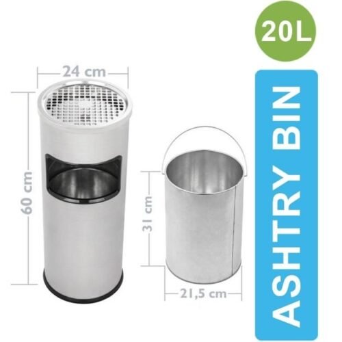 Image of ASHTRY - 20L- Steel Ashtray With Dustbin for sale in Pakistan.