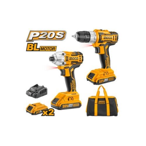 Image of Ingco CKLI2006 Lithium Ion Cordless 20V Battery Drill With Impact Driver Combo Kit for sale in Pakistan.