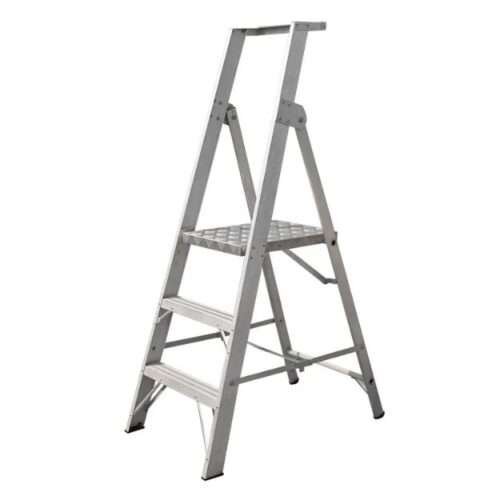 Image of Heavy Duty Industrial Aluminium A type Folding Stairs Ladder With Work Platform for sale in Pakistan.