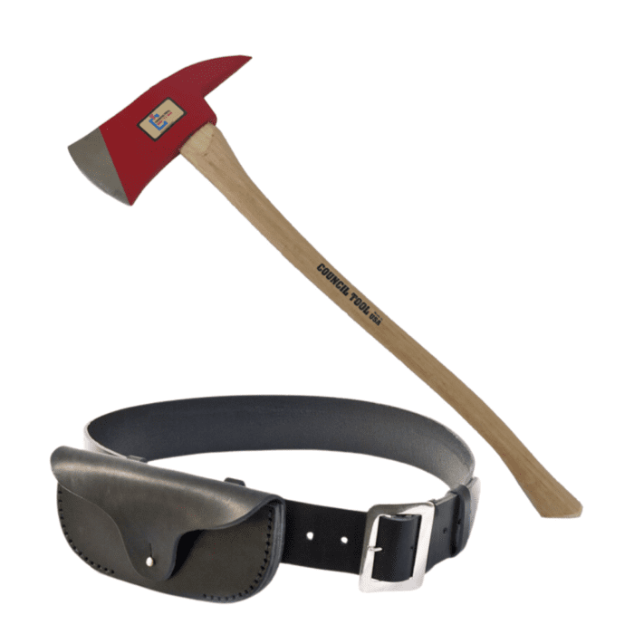 Image of Fire Axe with Wooden Handle and Pouch Belt – Durable Steel Blade for sale in Pakistan.