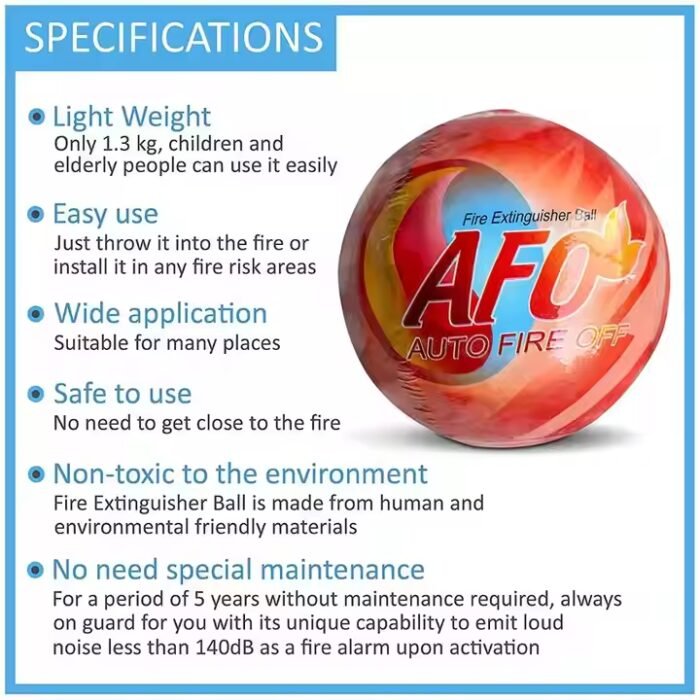 Specifications of Fire Extinguisher Ball